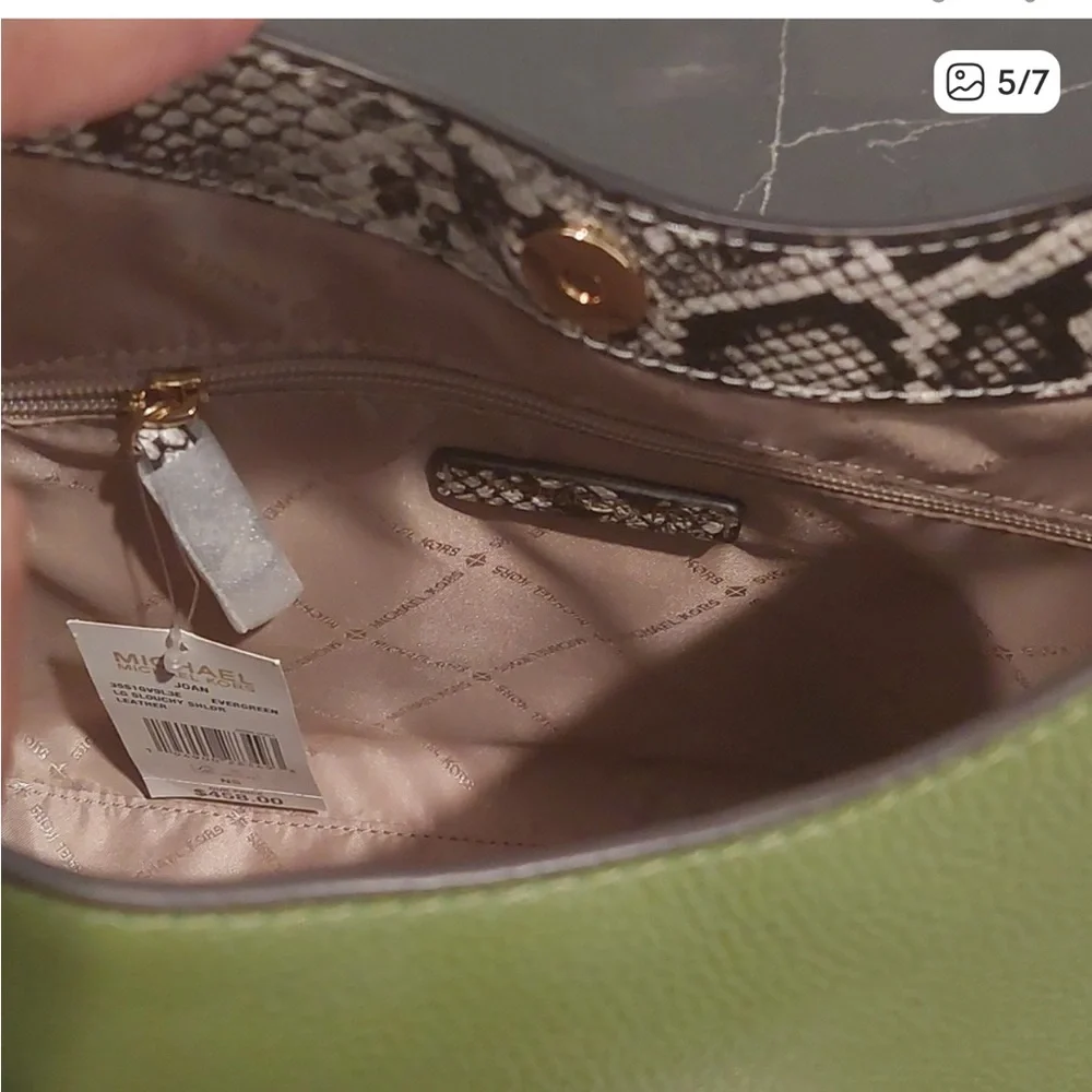 Michael Kors Joan Green & Black Snake Pattern